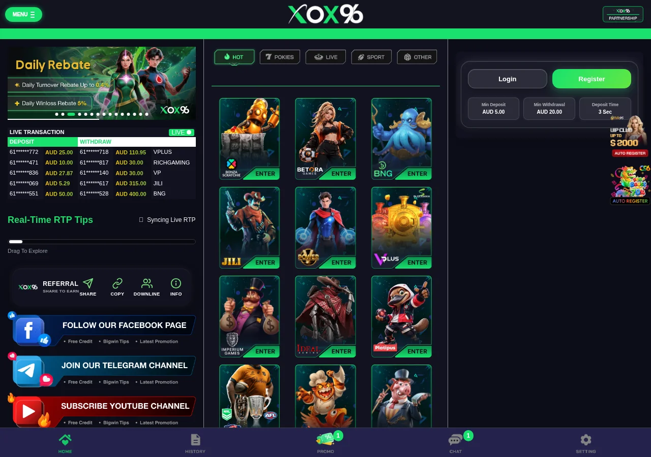 XOX96: Demo Mode and Free Play