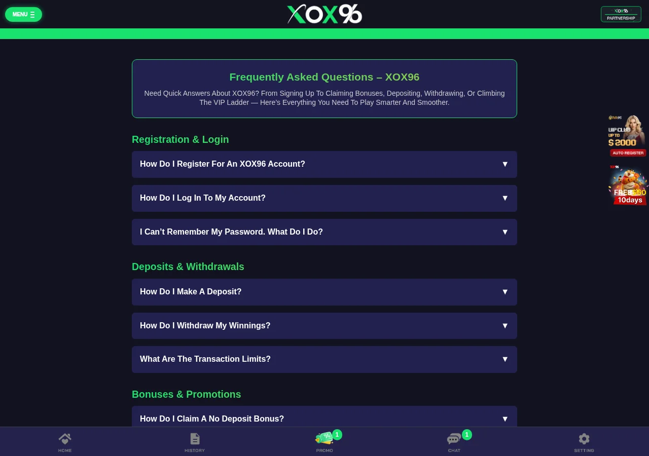 XOX96: Frequently Asked Questions
