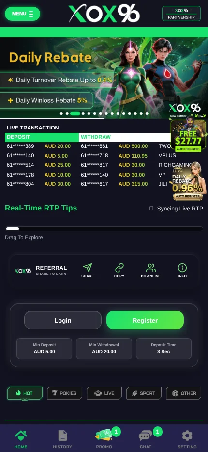 XOX96 mobile application