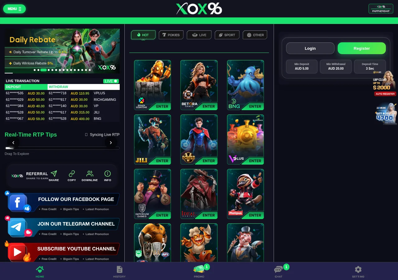 XOX96 casino overview