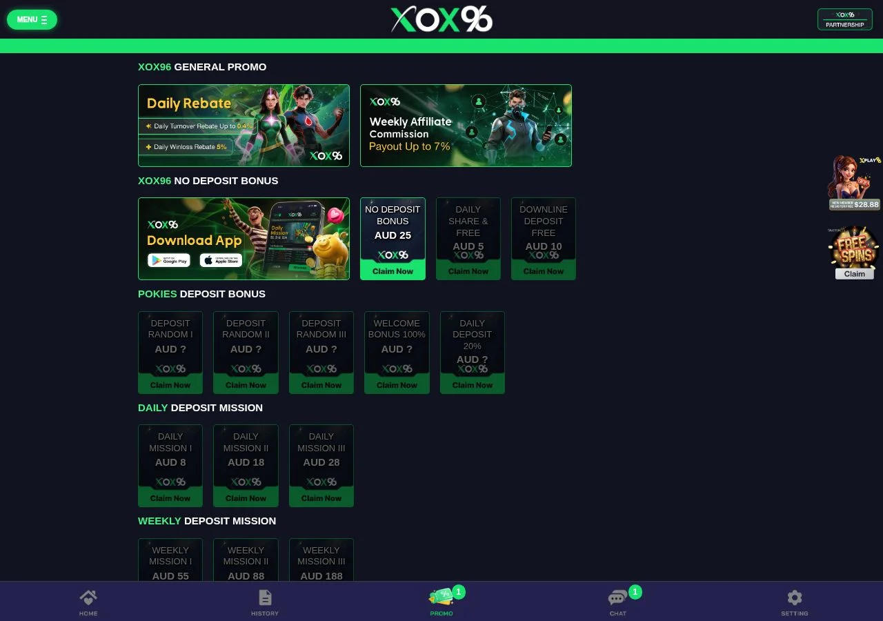 XOX96: Ongoing Promotions and Reloads