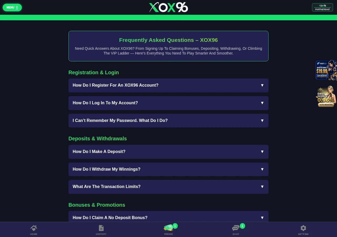 XOX96: Customer Support